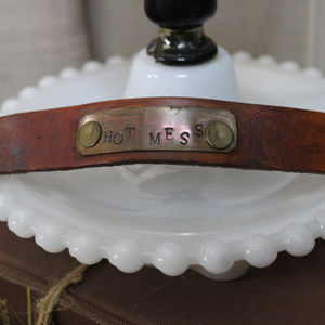 Hot Mess Handmade Leather and Copper Cuff Bracelet